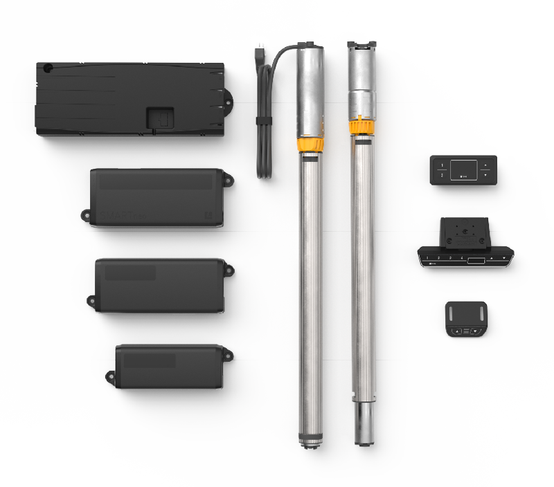 Power supplies and linear actuators for individual mechatronic solution