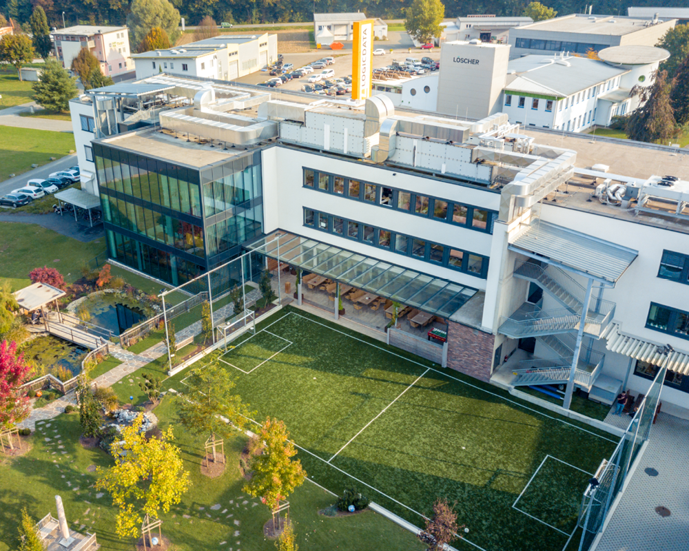 LOGICDATA Headquaters in Deutschlandsberg - view of the garden from above